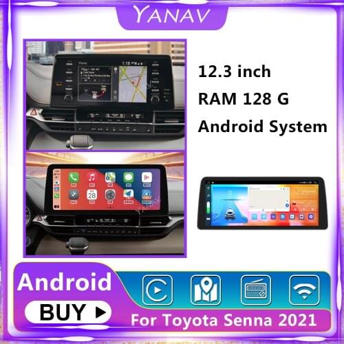 2 Din Stereo Receiver Carplay Wireless Car Radio For Toyota Senna 2021 Auto Multimedia Video GPS Navigation with MP3 Player