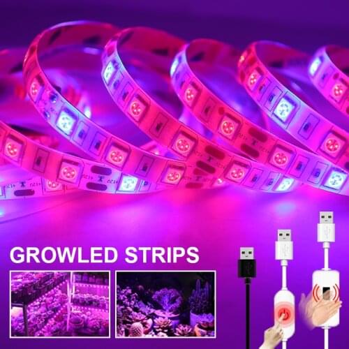 USB Grow LED Strips SMD 2835 Full Spectrum Light Indoor 5VGrowing Lamps Lamp For plant Phyto Tape Led Flower Aquarium Grow Light