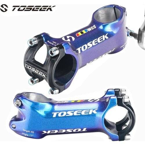 TOSEEK Bike stem MTB/Road Bike aluminium alloy Gradient color Stem 6/17 Degree High-Strength Lightweight Handlebar For XC AM MTB