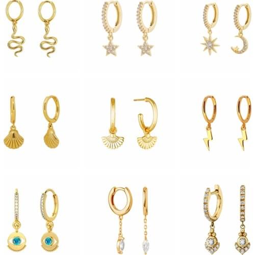 925 Sterling Silver Ear Buckle Exquisite Shell Zircon Pendants Ladies' Fashionable Hoop Earrings High-Quality Birthday Gifts