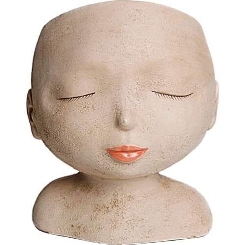 Female Head Design Succulent Plant Pots with Drainage Holes/Cactus Pots Pots Cute Plants Pots Without Plants