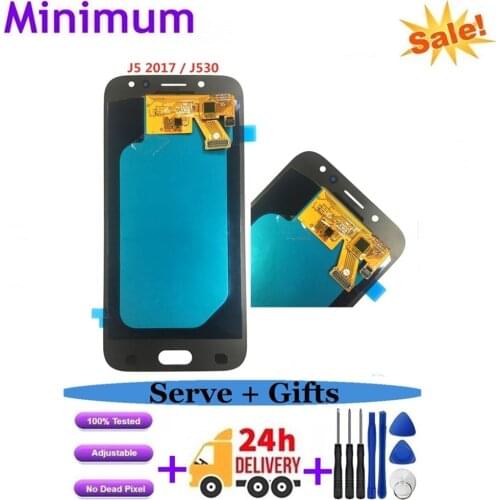 For Samsung Galaxy AMOLED J5 2017 J530 J530F J530M OLED LCD Display Touch Screen Digitizer Assembly Can Brightness Adjustment