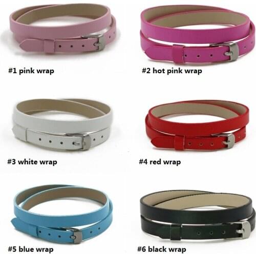 1pcs PU leather 8mm width 433mm length wristband 6 colors fit for slide Essential Oil Diffuser Perfume bracelet Jewelry findings