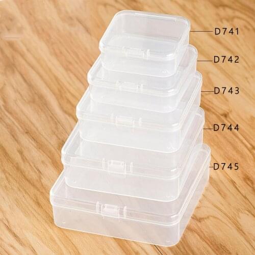 1pcs Square PP Small Empty Box Five Sizes Transparent Plastic Storage Box Headphone Parts Empty Box Storage Packaging Box
