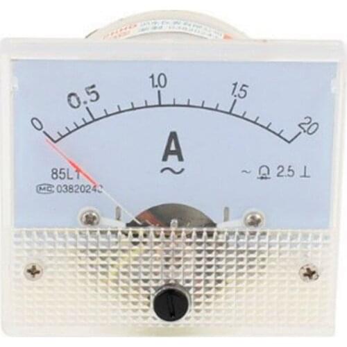 1 PC Screw Mounted Analog AC 0-2A Scale Range Ampere Ammeter Panel Meter