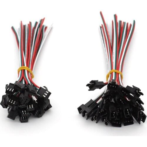 10Pairs 3Pin SM JST Connector LED Extension Cable 15CM DC 5~24V Male to Female Wires For WS2812B WS2812 LED Strip Lights