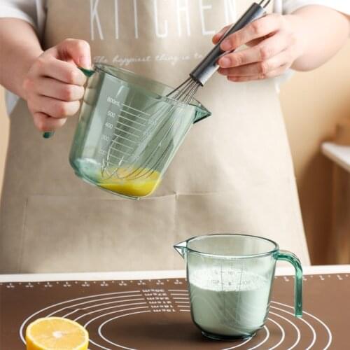 2021 Glass Measuring Cup Home Baking Tool Microwave Oven Safe 500ml High Quality Kitchen Clear Measuring Cup Green