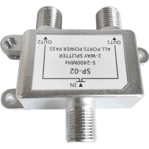 5-2400MHz 2 Way HD Digital Coax Cable Splitter Bi-Direction Satellite TV Signal Receiver Connector for SATV/CATV