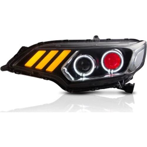 Goodmolds Car Headlight Fit For Honda Fit Jazz Led Head Light For 2014-Up With Demon Eyes With Moving Turn Signal