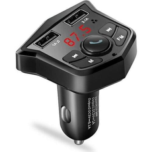 50Pcs/Lot 3.1A Dual USB Charger Bluetooth FM Transmitter Handsfree Car Kit Wireless MP3 Audio Receiver TF Card Music Device