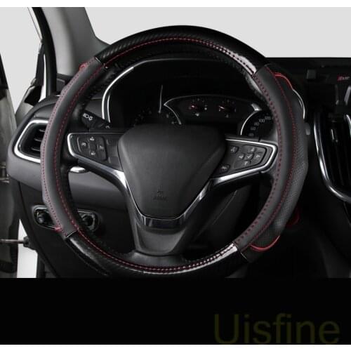 Steering wheel cover leather free sewing set four seasons universal interior special For Chevrolet Equinox 2017 2018 2019