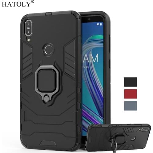 For Asus Zenfone Max Pro M1 Case Cover ZB601KL ZB602KL Phone Bumper Magnetic Ring Holder Armor Case For Asus Zenfone Max Pro M1