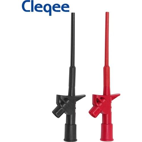 Cleqee P5004 2PCS Professional Insulated Quick Test Hook Clip High Voltage Flexible Testing Probe CAT III 1000V 10A