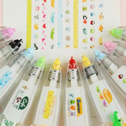 Pen Stamp Cartoon Cute Sweet Decorative Correction Tape Fita Cetim Deco Rush Papeleria Cinta Correctora Kawaii School Materials