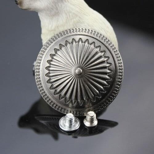 DIY leather craft big size 37mm chrysanthemum design wallet decoration screws rivet