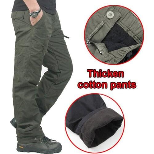 2020 Hot Sale Mountaineering Warm Double Layer Thick Cotton Outdoor Winter Mens Cargo Pants