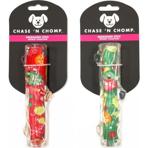 CAITEC Dog Toys Squeaking Stick Springy Suitable for Tossing and Chasing Soft Dog Toys of Holiday Series