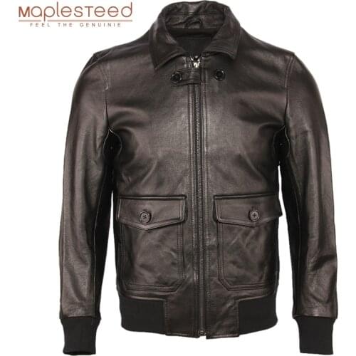 Men Leather Jacket 100% Soft Cow Skin Flight A2 Bomber Jacket Mens Genuine Leather Coat Pilot Leather Clothing Autumn M215