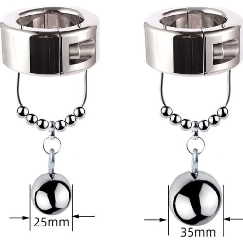 Stainless Steel Chastity Device Male Penis Ring Delay Ejaculation Metal Restraint CockRing Clamp CockRings Sex Toys For Men