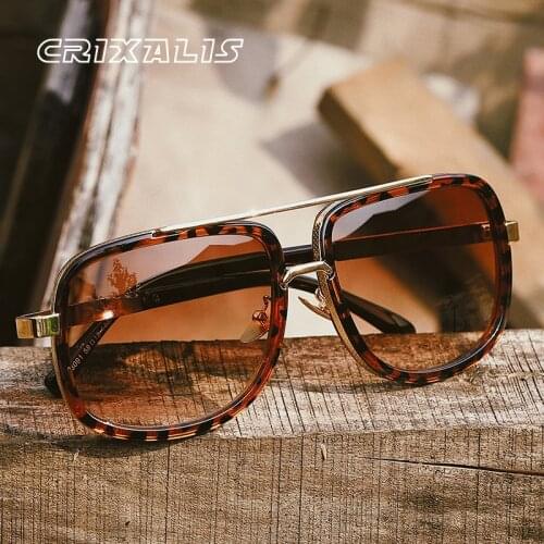 CRIXALIS Luxury Brand Design Sun Glasses For Men 2021 Vintage Square Sunglasses Women Anti Glare Driving Steampunk Goggles Lady