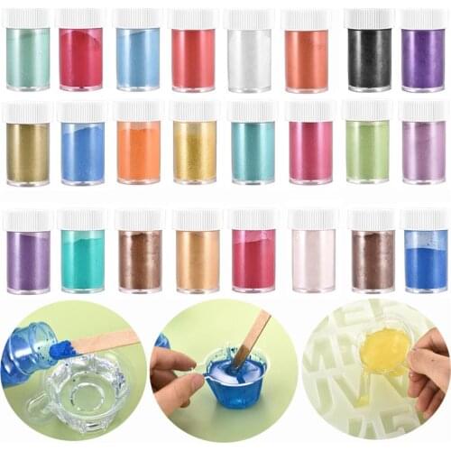 24 Colors 5/10g Pigment Filler For Resin Mold Making Pearl Powder Dye Pearl Resin Nail Paint Pigment for Jewelry Making