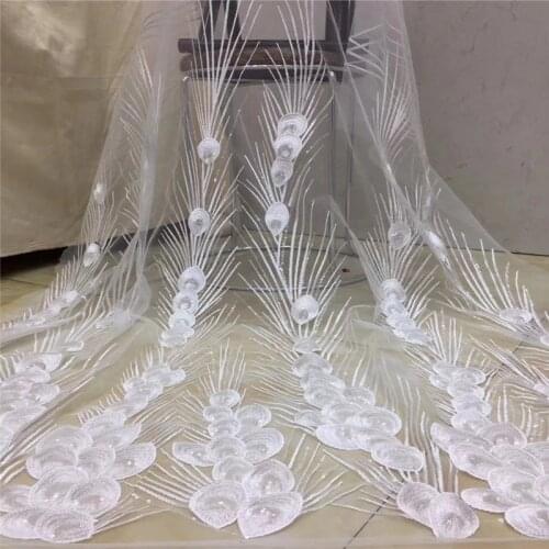 Latest pure white French net Laces fabric Fabrics High Quality Tulle African Laces Fabric Nigerian for Wedding dress x17-98