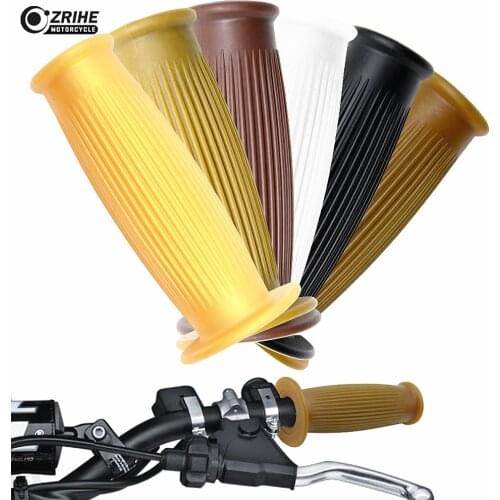 22/24mm Motorcycle Handle Grip Cafe Racer Vintage Handlebar Grips for kawasaki Estrella w250 MOTO GUZZI V7 RaceR V7 V9 suzuki