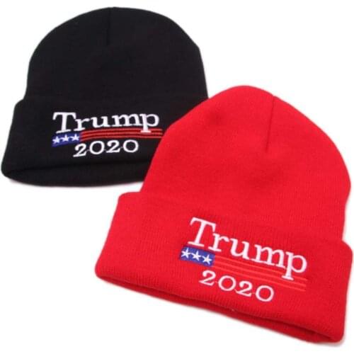 Trump 2020 American Flag the Stars and Stripes Winter Cap Knitted Beanie Hat for Men Women