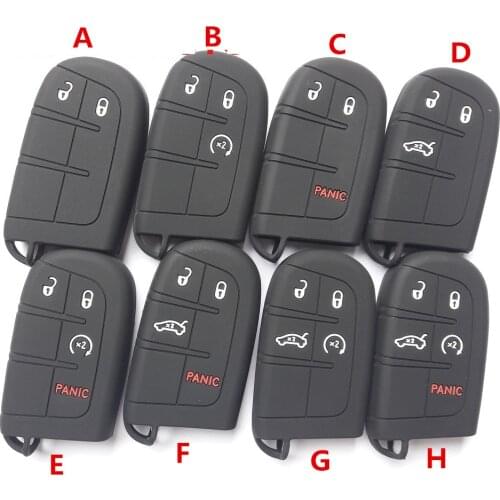 Silicon Car Case Holder Keyless Entry Remote Control Protector Cover For Jeep Dodge Chrysler 2 3 4 5 Button Smart FOB Key