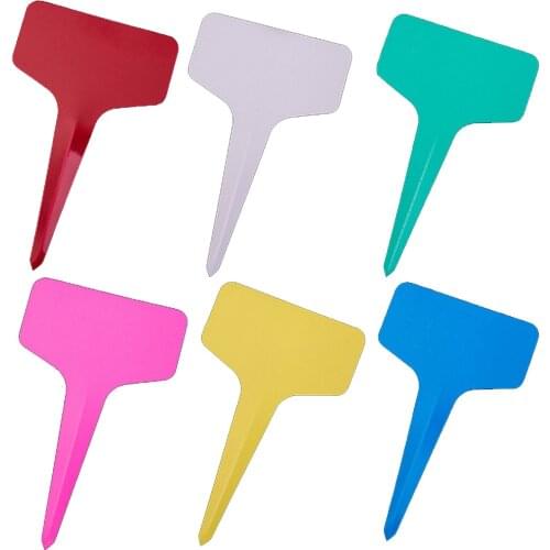 100pcs/lot Plant Tag T-type Plant Markers Labels Plastic Nursery Garden Plant Label Garden Decorations Accessories Ornaments
