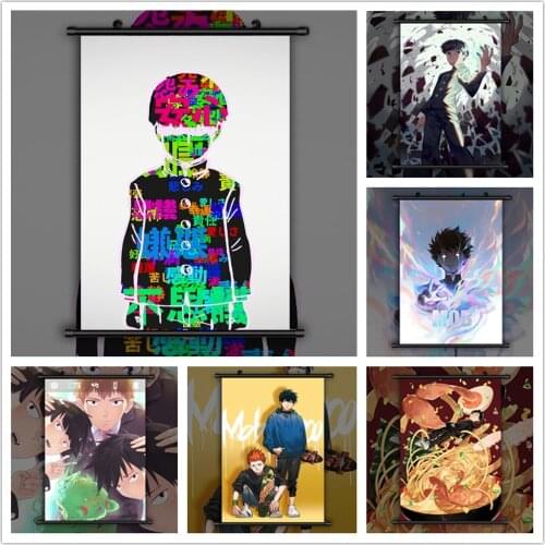 Mob Psycho 100 Kageyama Shigeo Arataka Reigen HD Print Wall Poster Scroll