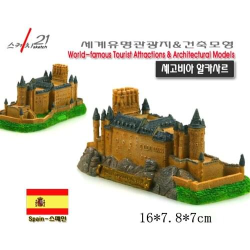 High Quality Resin Crafts Series of World Architecture Spain Segovia Castle Building Model Home Office Decoration As Gift