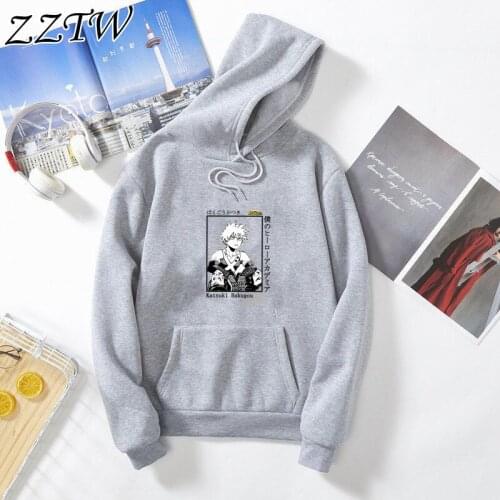 2021 Harajuku Hoodie Anime My Boku No Hero Academia Katsuki Bakugou O-neck Women Hoodie Casual Funny tops