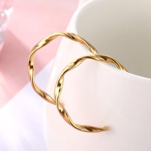 ALIUTOM Vintage Geometric Hoop Earrings for Women Gold Alloy Round Earrings Jewelry Gifts fashion hoops 2020