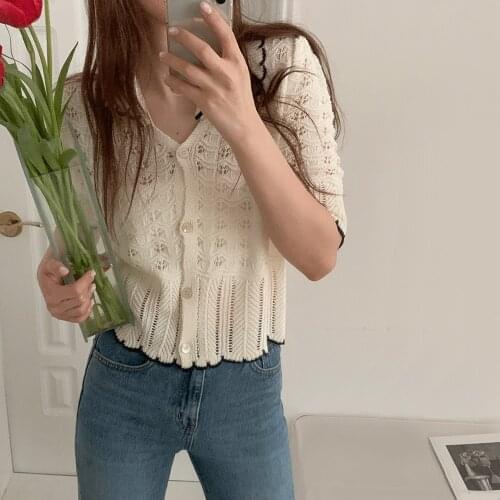 Alien Kitty Summer Casual Knitted Tops Short Sleeves 2021 Cardigans Loose Women Fashion Femme Prom Outwear High Waist Sweaters