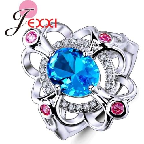 High Quality 925 Sterling Silver Jewelry Punk Ring Big Charms Cubic Zircon for Women Statement Finger Jewelry Wholesale Price