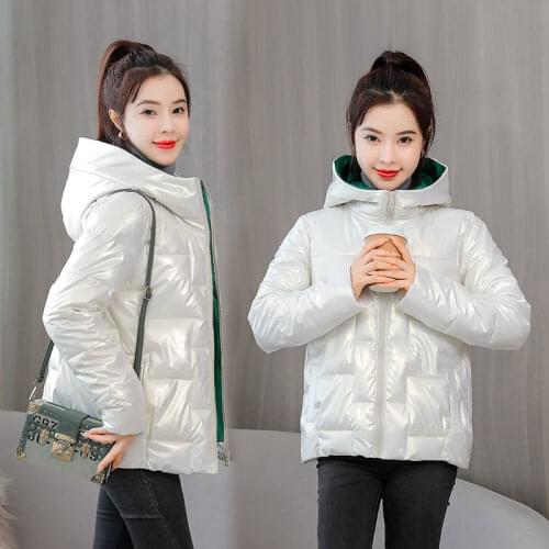 Winter Down Cotton Padded Coat Women Thick Warm Glossy Jacket Female Plus Size Casual Windbreaker Short Parka Mujer 8161001