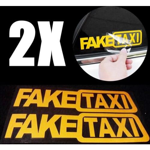 2PCS Car Stickers FAKE TAXI Reflective Car Sticker For VW Golf 4 Ford Focus 3 Toyota Auris Seat exeo bmw e46 Honda Car Styling