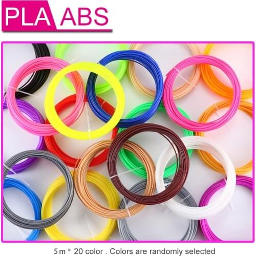 20Pieces/lot 3D Printer Filaments 20 Colors 3D Printing Pen Plastic Threads Wire 1.75 mm Printer Consumables 3D Pen Filament ABS