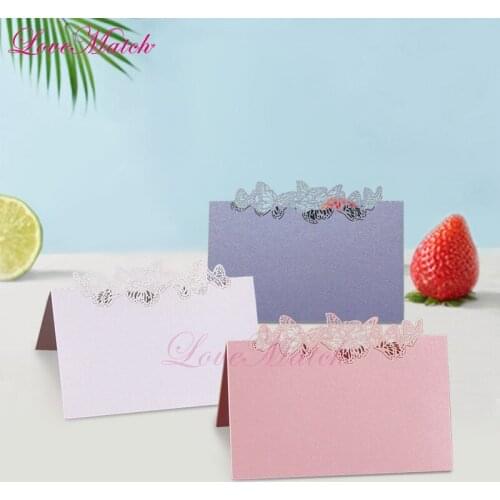 40pcs Laser Cut Butterfly Table Name Place Card Baby Shower Paper Table Card Wedding Party Table Decoration Baby Shower Favors
