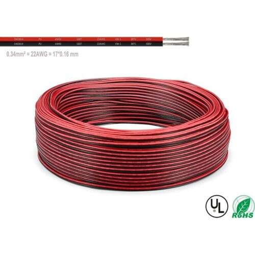 5roll 100m SM JST Connector Cable 20 Gauge 2 Pin Single Color LED Controller Wire For Speakers 3528 5050 Led Strip Light Lamps
