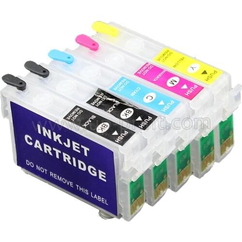 5PCS T0731N * 2 T0732N T0733N T0734N empty refillable ink cartridge For EPSON T30 TX510FN C110