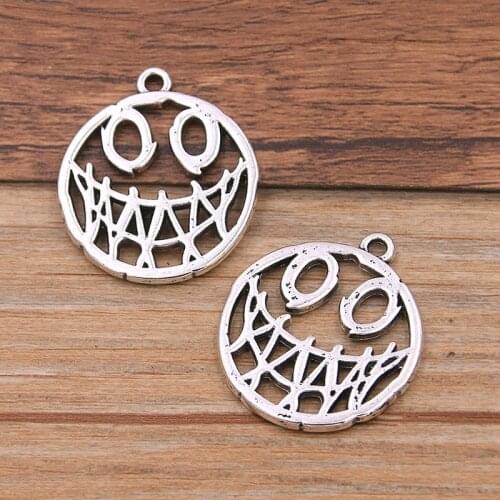 6PCS 27*31mm Picture Color Double Sided Grimace Charms Halloween Pendant Metal Alloy DIY Necklace Bracelet Handwork Marking