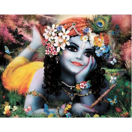 Diy Diamond Painting Lord Krishna 5D Full Drill mosaic diamant Embroidery rhinestone handcraft Home Decor puzzle