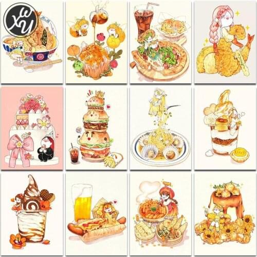 Anime Series Cartoon Diamond Painting for Adults Delicious Food Ice Cream Full Diamond Embroidery Diamond Painting Fantasy Decor
