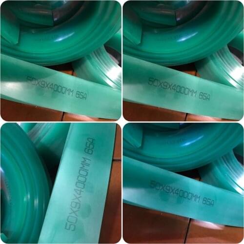 Free Shipping !!! 50mm*9mm*4000mm!!! Screen Printing Flat Squeegee Rubber Green_65A Durometer