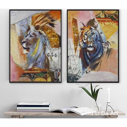 No frame impression animal tiger art prints poster canvas printings oil painting printed on canvas home wall decor pictures