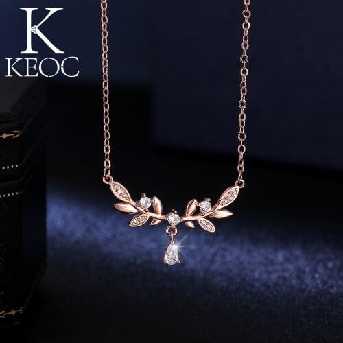 Keoc Luxury Korean Fashion Flower Branch AAA Water Drop Zircon Women Necklace Bride Bridesmaid Birthday Gift Sale Accessories