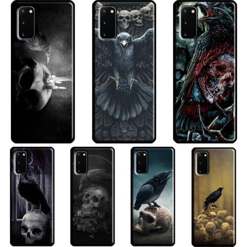 Crow Skull Raven Moonlight Case For Samsung Galaxy S10 S9 S8 Note 10 Plus Note 20 Ultra S20 FE S21 Ultra Phone Cover