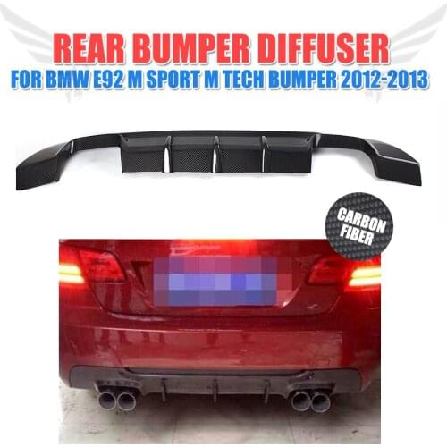 Rear Bumper Lip Diffuser Spoiler For BMW 3 Series E92 M-Sport Coupe Convertible 2012 2013 Carbon Fiber / FRP Unpainted Grey
